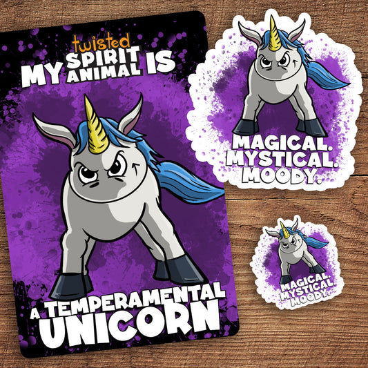 Temperamental Unicorn sticker pack