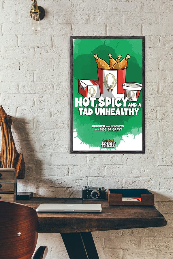 Chicken with Biscuits and a side of Gravy 11x17 Print DangerBearIndustries