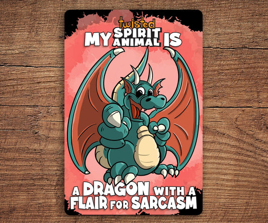 Dragon with a Flair for Sarcasm sticker pack DangerBearIndustries