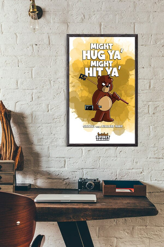 Grizzly Bear with a Billiard Rake 11x17 Print DangerBearIndustries