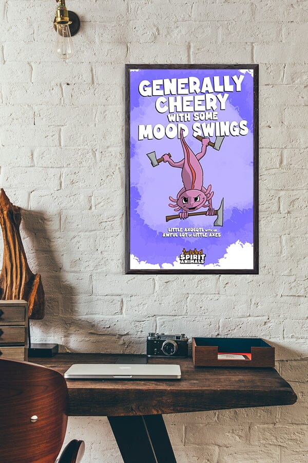Little Axolotl with an Awful lot of Little Axes 11x17 Print DangerBearIndustries