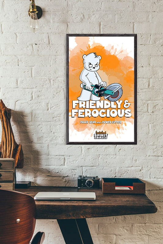Polar Bear with a Power Cutter 11x17 Print DangerBearIndustries