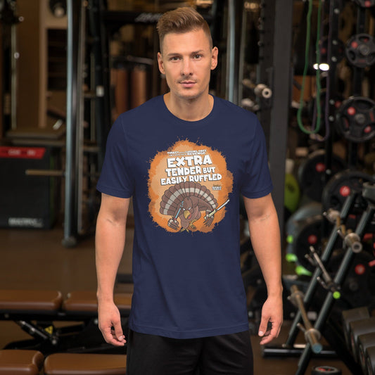 Turkey with a Carving Knife and a Baster Full of Revenge Unisex t-shirt Danger Bear Industries Navy XS