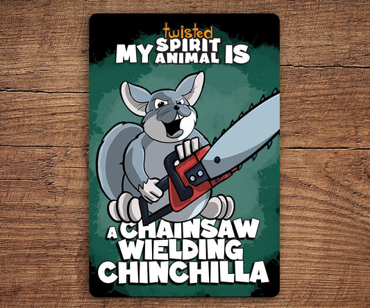A Chainsaw-Wielding Chinchilla sticker pack sticker DangerBearIndustries