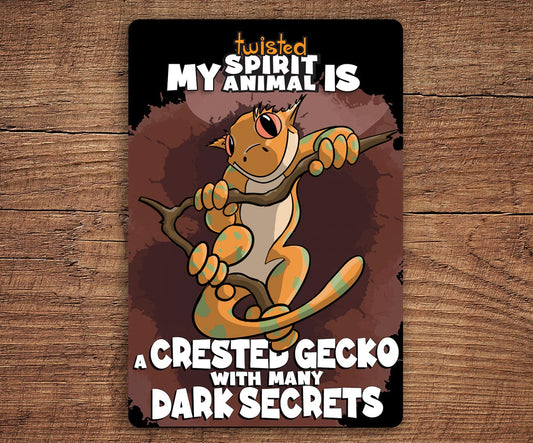 A Crested Gecko with many Dark Secrets sticker pack sticker DangerBearIndustries