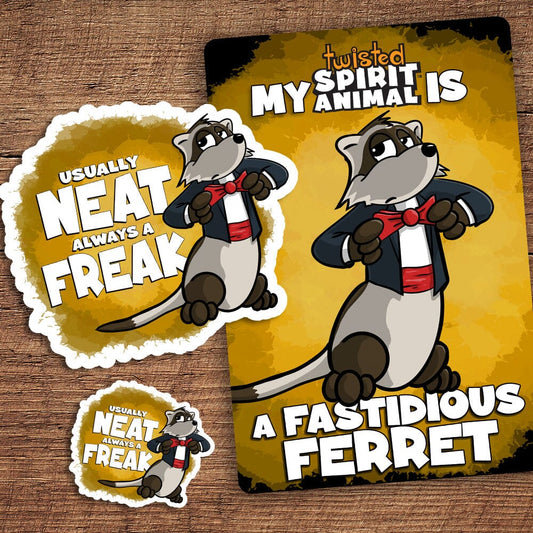 A Fastidious Ferret sticker pack sticker DangerBearIndustries