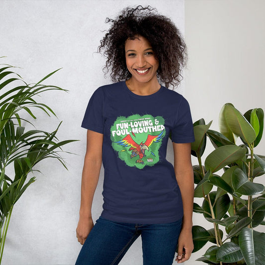 A Parrot that only knows Swear Words Unisex t-shirt t-shirt Danger Bear Industries Navy XS