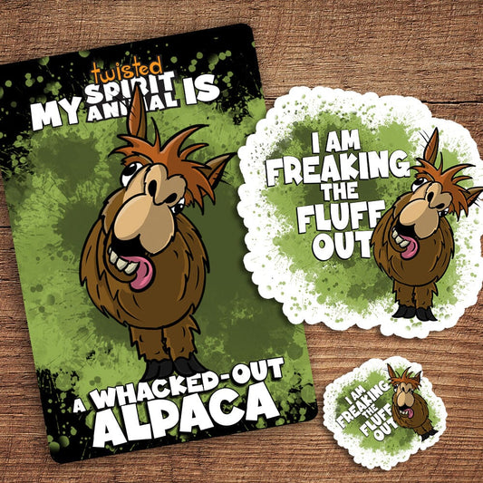 A Whacked-Out Alpaca sticker pack sticker DangerBearIndustries