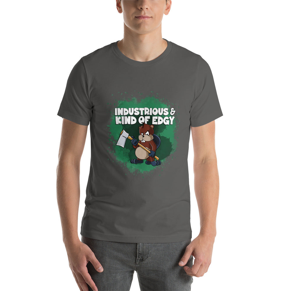 Beaver with an Axe to Grind Short-Sleeve Unisex T-Shirt Danger Bear Industries Asphalt S