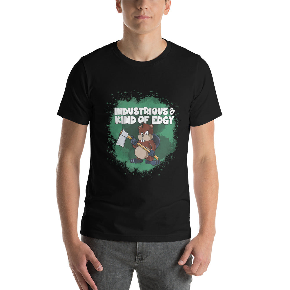 Beaver with an Axe to Grind Short-Sleeve Unisex T-Shirt Danger Bear Industries Black XS