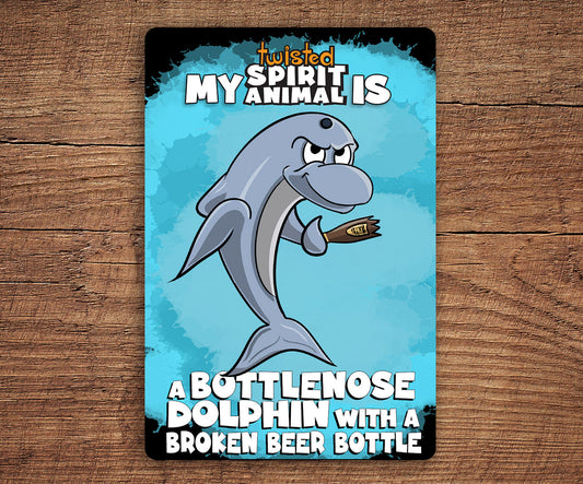 Bottlenose Dolphin with a Broken Beer Bottle sticker pack DangerBearIndustries