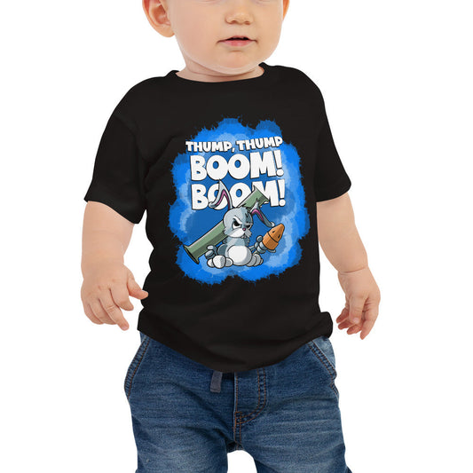 Bunny with a Bazooka Baby Jersey Short Sleeve Tee Danger Bear Industries Black 6-12m