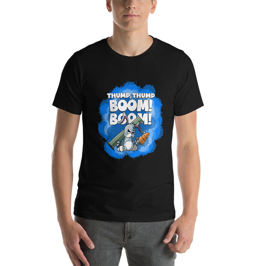Bunny with a Bazooka Short-Sleeve Unisex T-Shirt Danger Bear Industries Black XS