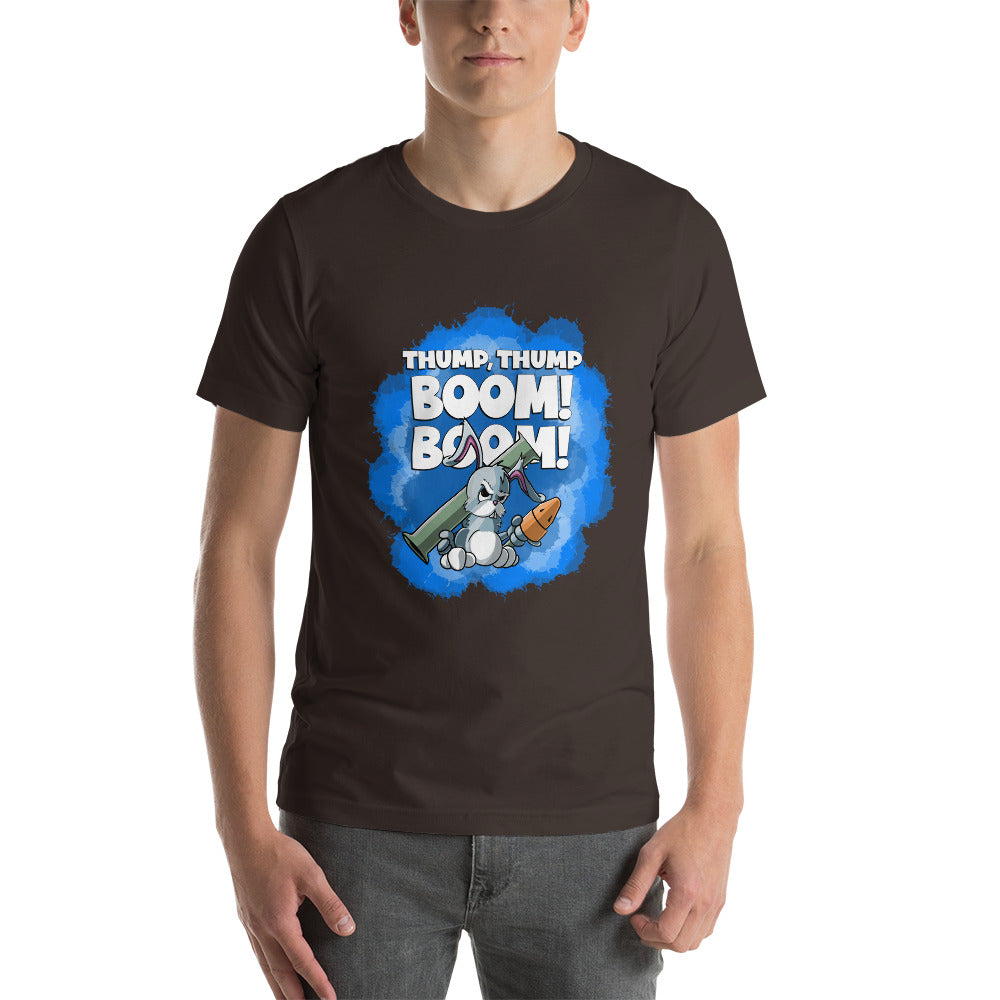 Bunny with a Bazooka Short-Sleeve Unisex T-Shirt Danger Bear Industries Brown S