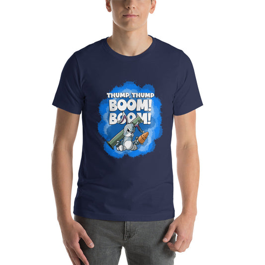 Bunny with a Bazooka Short-Sleeve Unisex T-Shirt Danger Bear Industries Navy XS