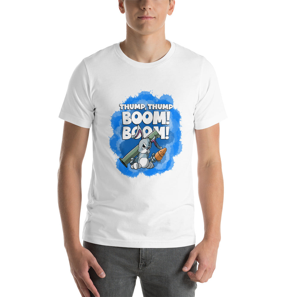 Bunny with a Bazooka Short-Sleeve Unisex T-Shirt Danger Bear Industries White XS