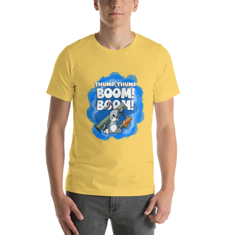 Bunny with a Bazooka Short-Sleeve Unisex T-Shirt Danger Bear Industries Yellow S