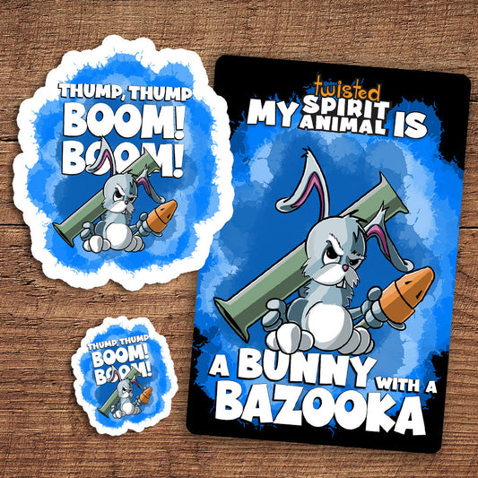 Bunny with a Bazooka sticker pack DangerBearIndustries