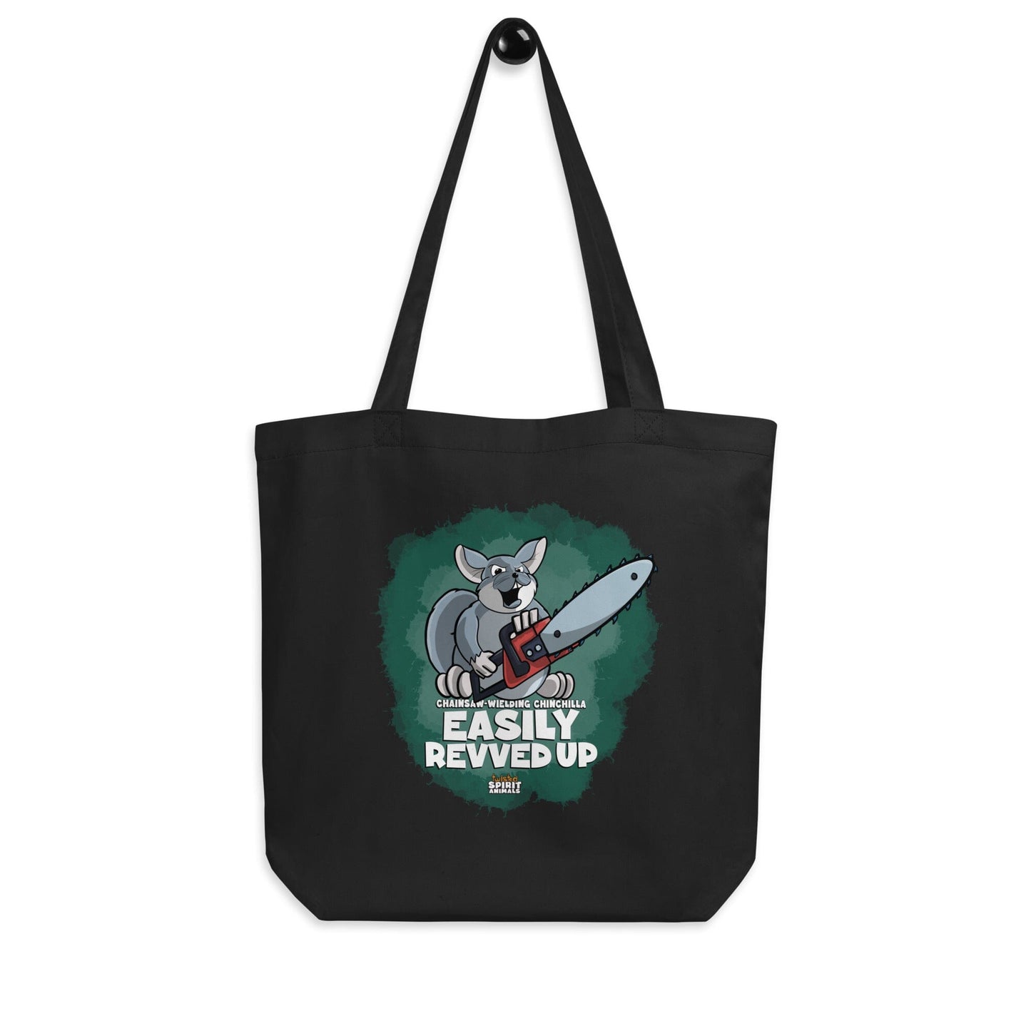Chainsaw-Wielding Chinchilla Tote Bag tote bag Danger Bear Industries