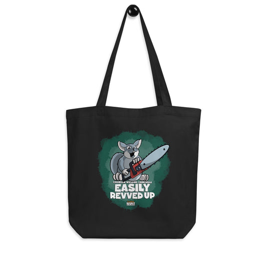 Chainsaw-Wielding Chinchilla Tote Bag tote bag Danger Bear Industries