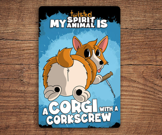 Corgi with a Corkscrew sticker pack DangerBearIndustries