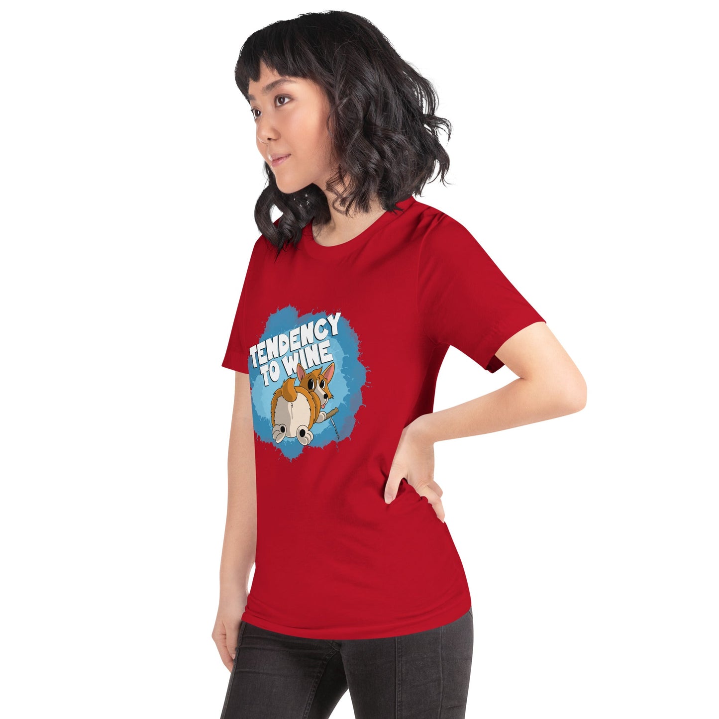 Corgi with a Corkscrew Unisex t-shirt Danger Bear Industries