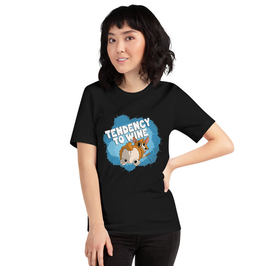 Corgi with a Corkscrew Unisex t-shirt Danger Bear Industries Black XS