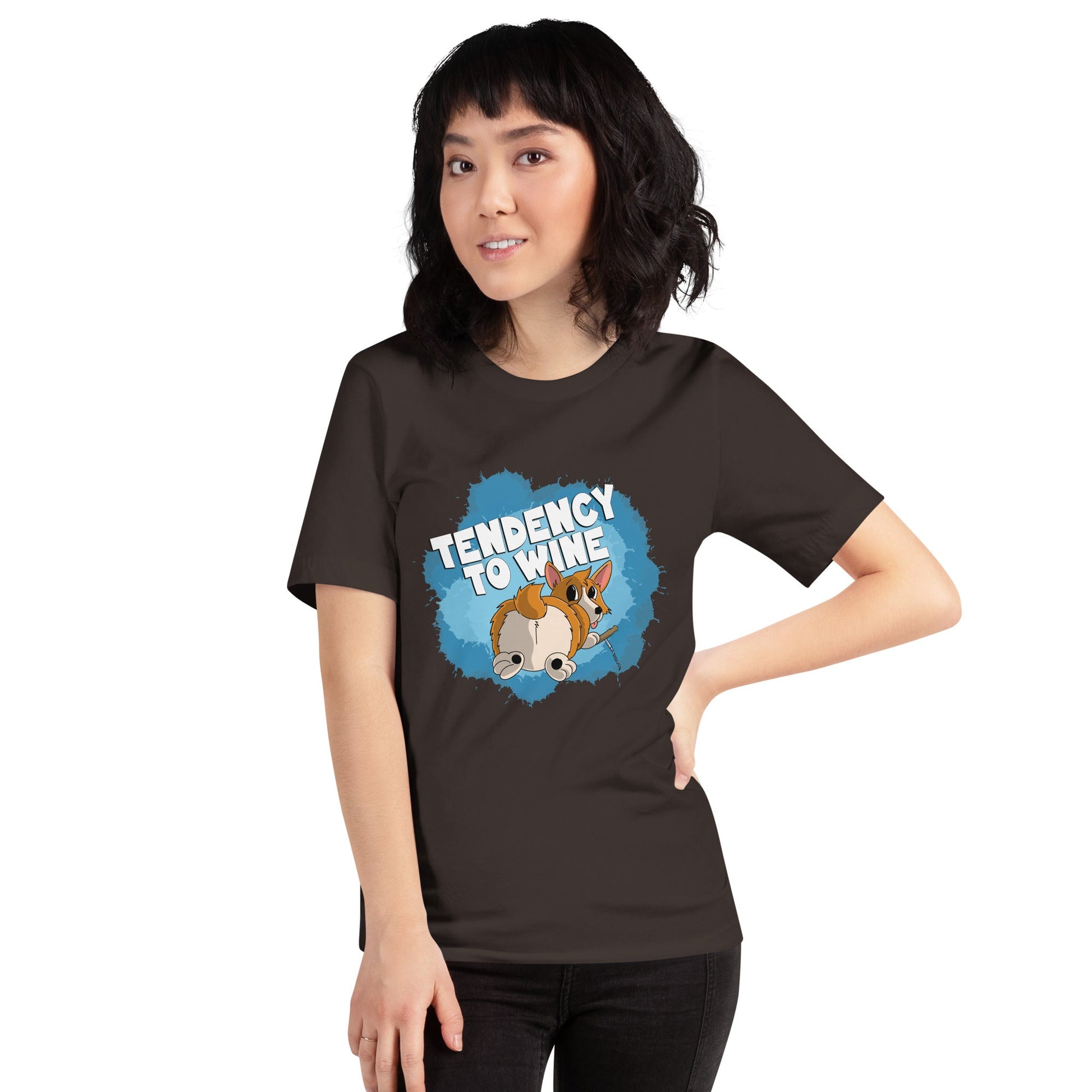 Corgi with a Corkscrew Unisex t-shirt Danger Bear Industries Brown S