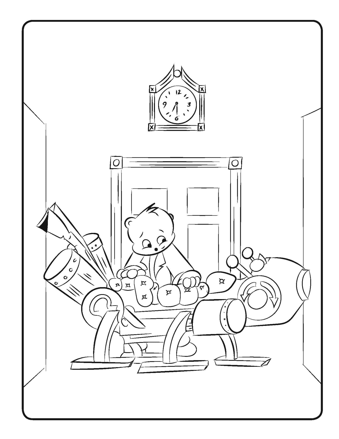 Danger Bear's Time Machine: An Illustrated Classic Coloring Book Danger Bear Industries