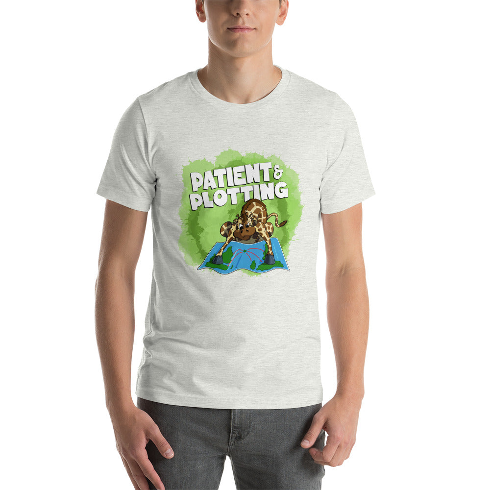 Giraffe Bent on Global Domination Short-sleeve Unisex T-shirt Danger Bear Industries Ash S