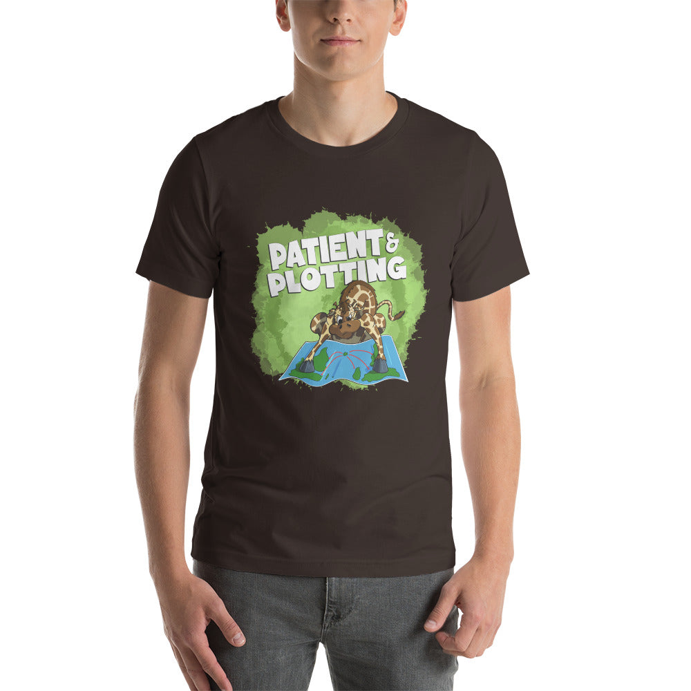 Giraffe Bent on Global Domination Short-sleeve Unisex T-shirt Danger Bear Industries Brown S