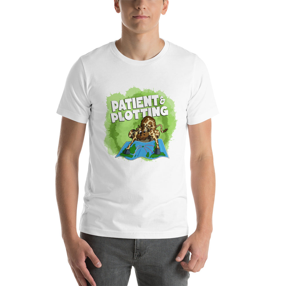 Giraffe Bent on Global Domination Short-sleeve Unisex T-shirt Danger Bear Industries White XS
