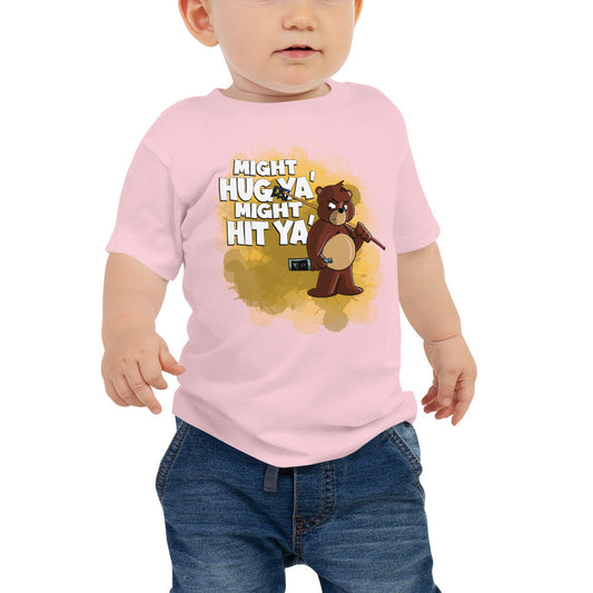 Grizzly Bear with a Billiard Rake Baby Jersey Short Sleeve Tee Danger Bear Industries Pink 6-12m