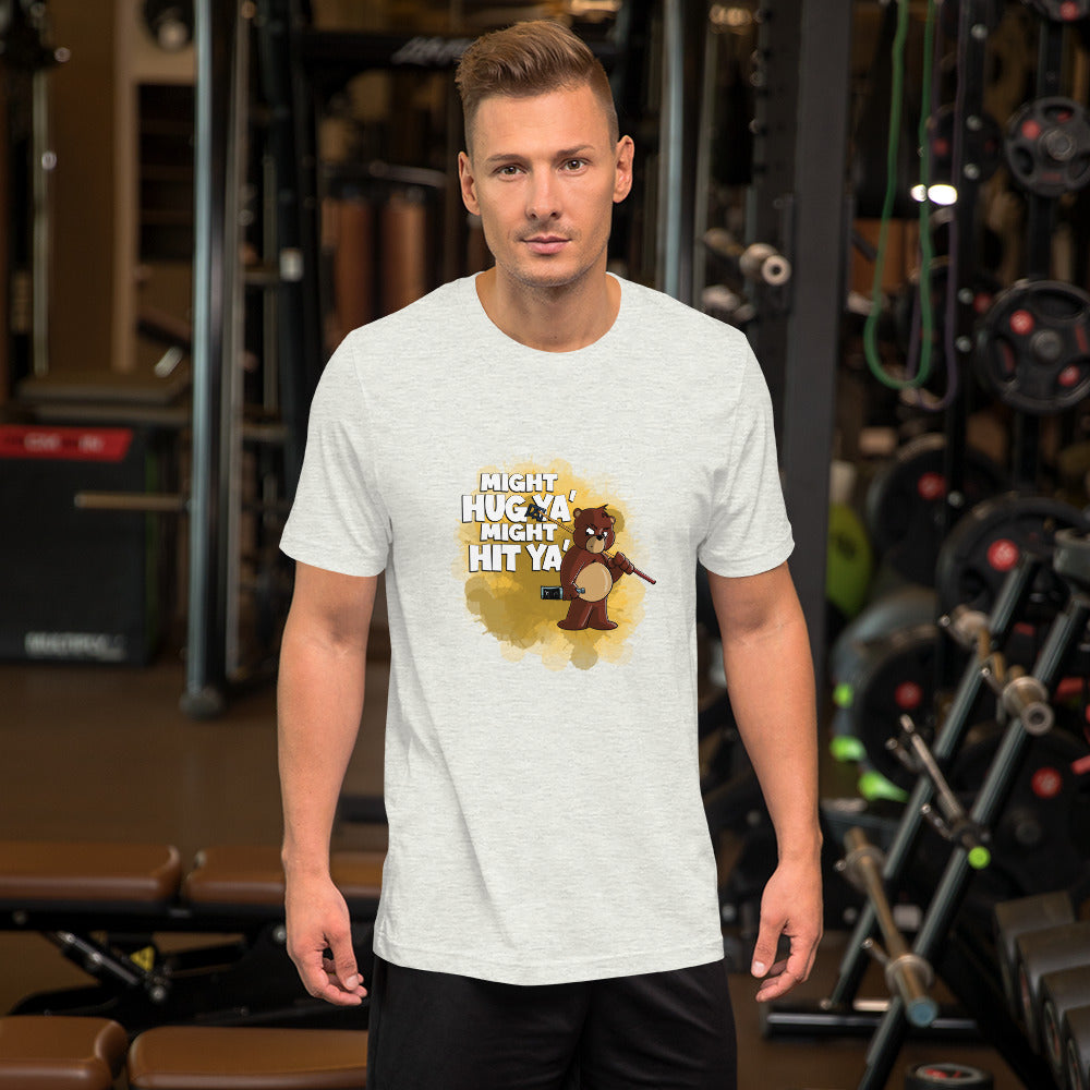 Grizzly Bear with a Billiard Rake Short-Sleeve Unisex T-Shirt Danger Bear Industries Ash S