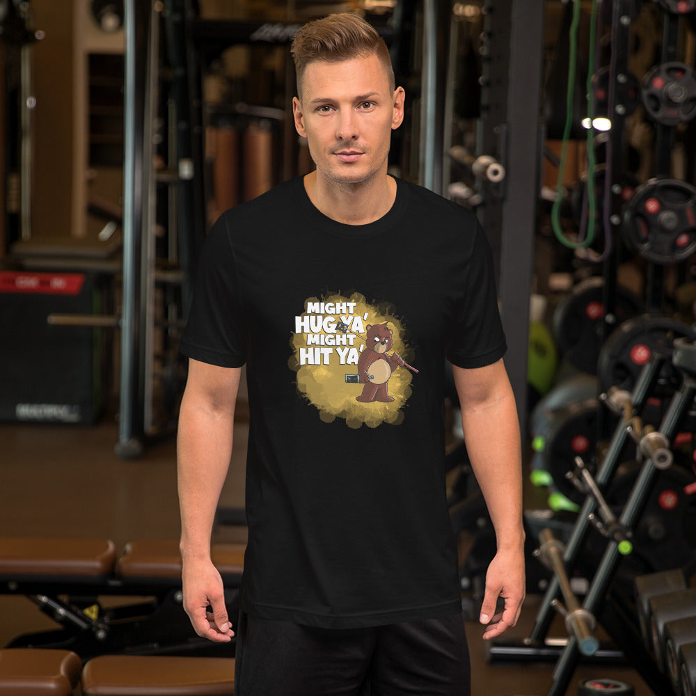 Grizzly Bear with a Billiard Rake Short-Sleeve Unisex T-Shirt Danger Bear Industries Black XS