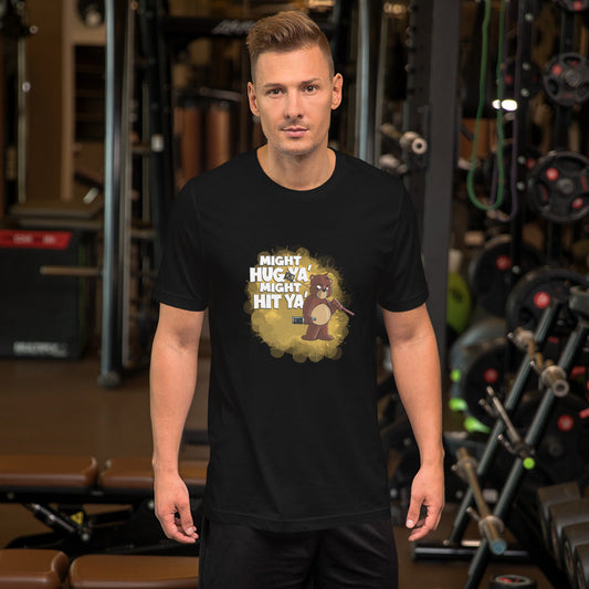 Grizzly Bear with a Billiard Rake Short-Sleeve Unisex T-Shirt Danger Bear Industries Black XS