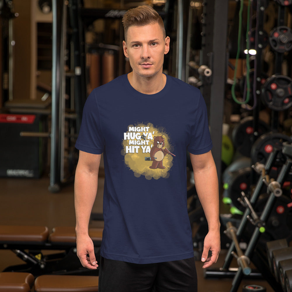 Grizzly Bear with a Billiard Rake Short-Sleeve Unisex T-Shirt Danger Bear Industries Navy XS