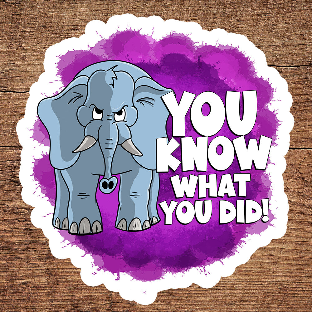 Judgmental Elephant that remembers that thing you did that time sticker pack DangerBearIndustries