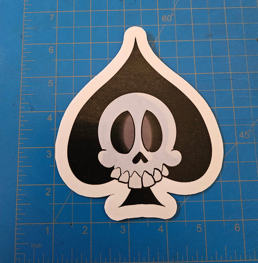 JUMBO Skull and Spade sticker sticker DangerBearIndustries