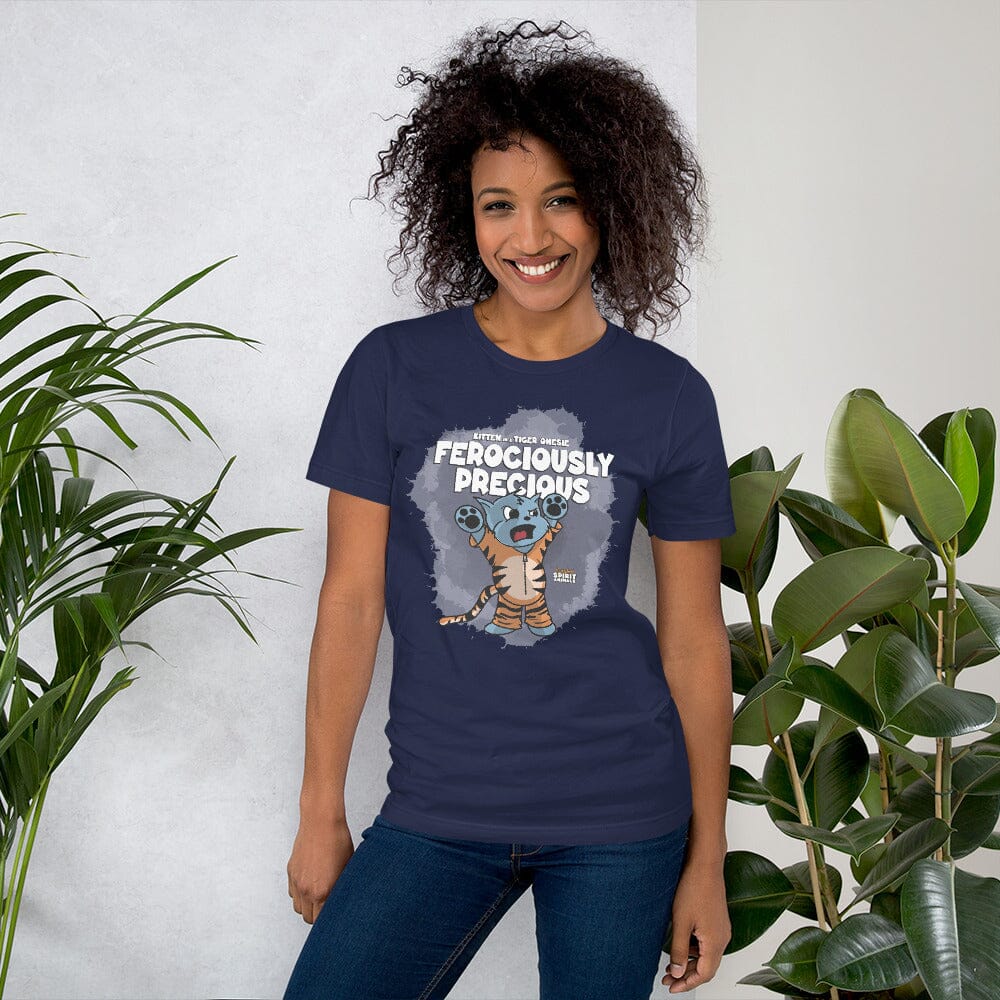 Kitten in a Tiger Onesie Unisex t-shirt Danger Bear Industries Navy XS