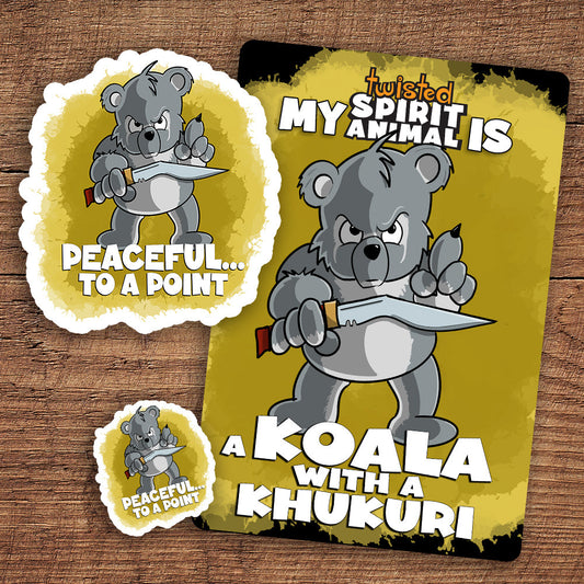Koala with a Khukuri sticker pack DangerBearIndustries