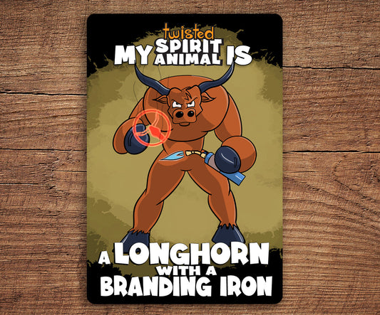 Longhorn with a Branding Iron sticker pack sticker DangerBearIndustries