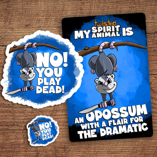 Opossum with a Flair for the Dramatic sticker pack DangerBearIndustries