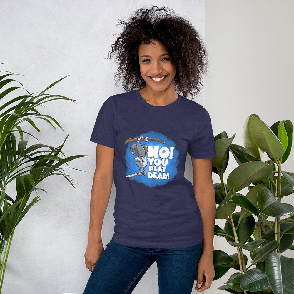 Opossum with a Flair for the Dramatic Unisex t-shirt Danger Bear Industries Heather Midnight Navy XS