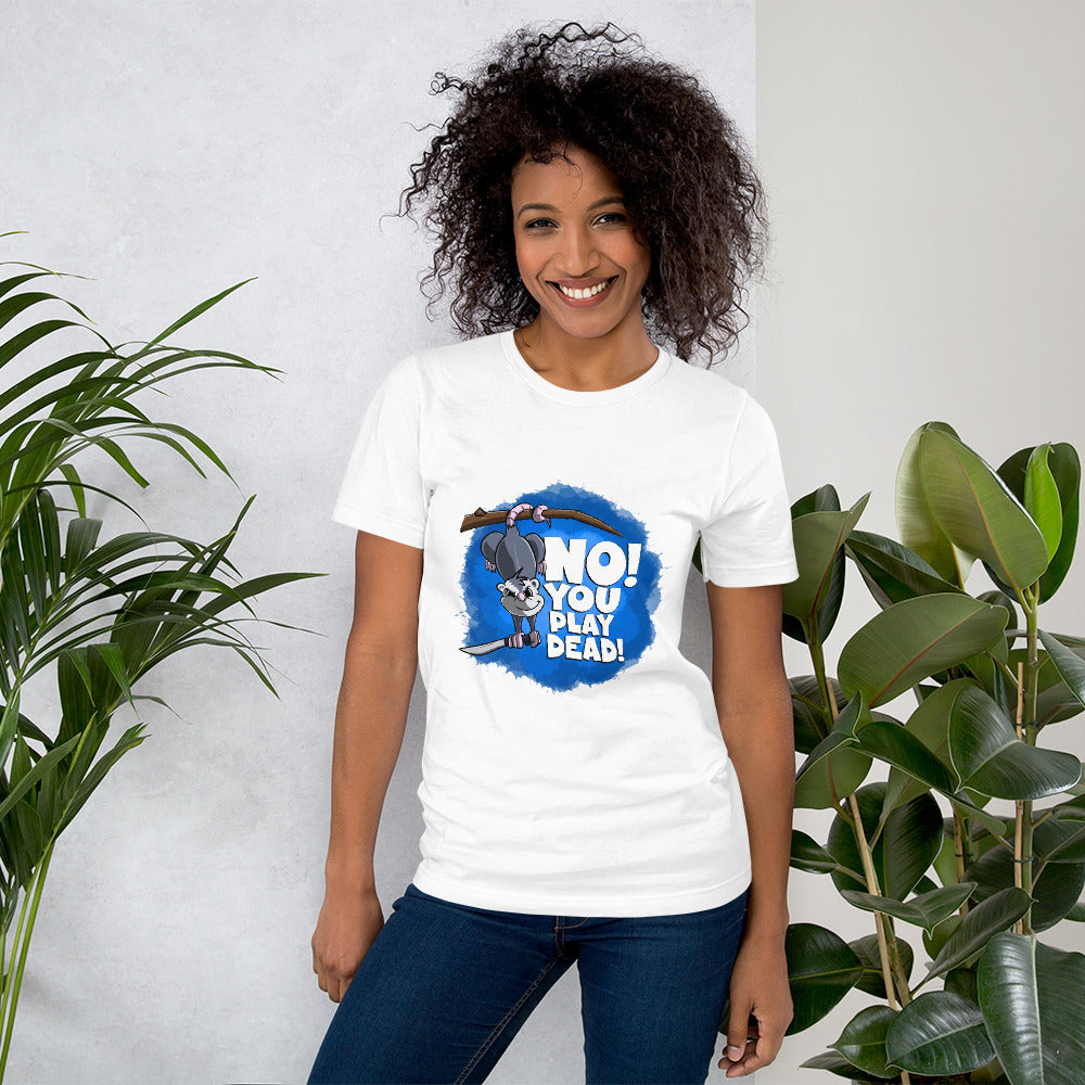 Opossum with a Flair for the Dramatic Unisex t-shirt Danger Bear Industries White XS