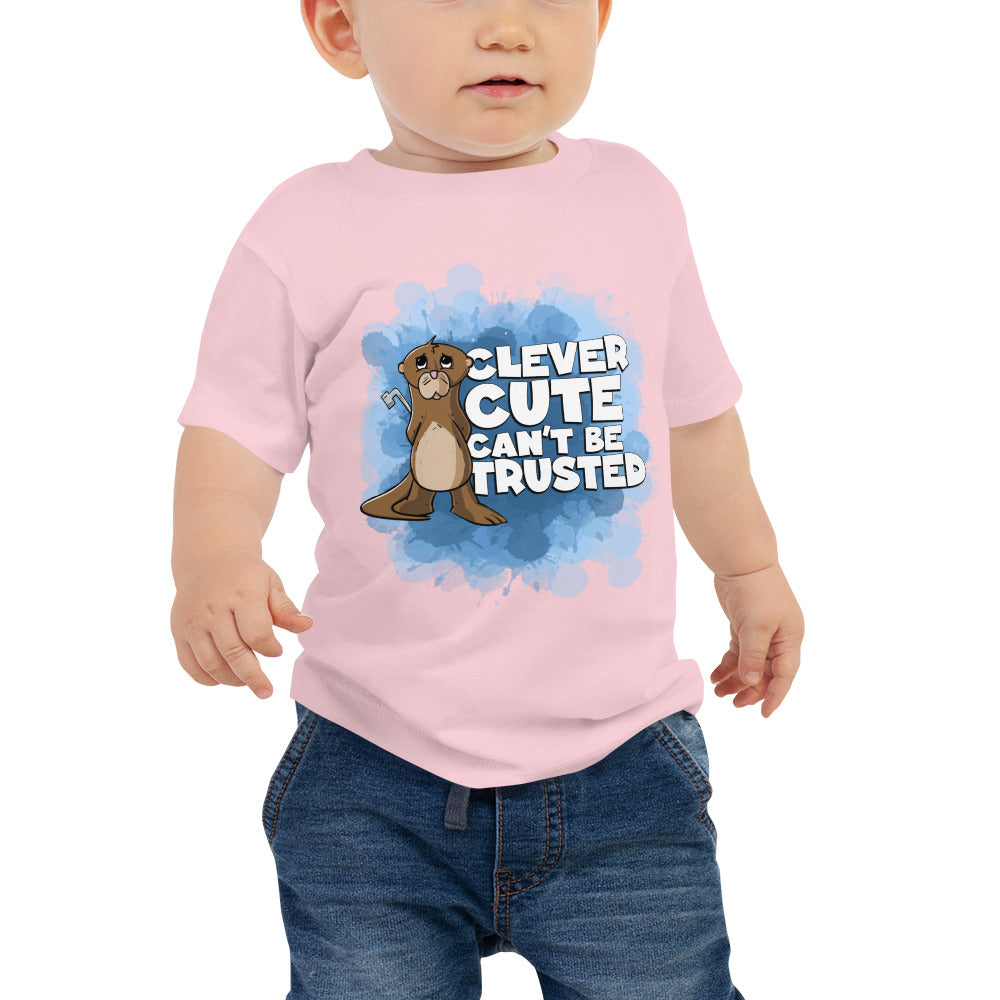Otter with a Tire Iron Baby Jersey Short Sleeve Tee Danger Bear Industries Pink 6-12m