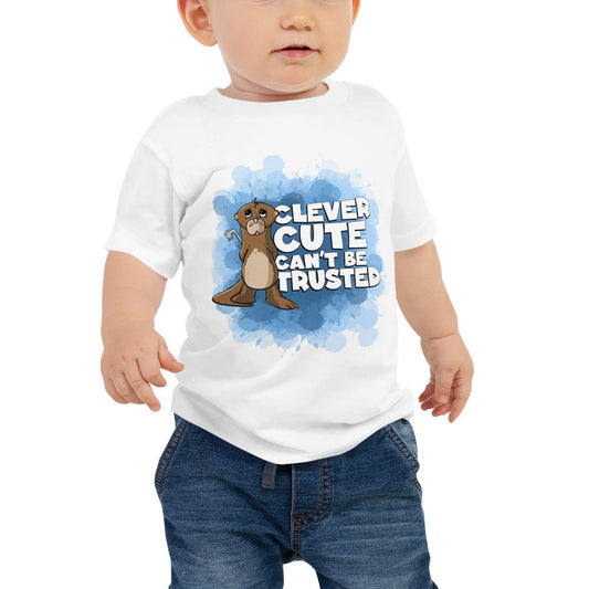 Otter with a Tire Iron Baby Jersey Short Sleeve Tee Danger Bear Industries White 6-12m