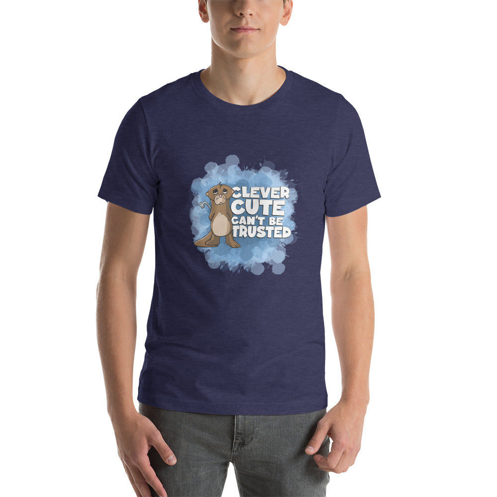 Otter with a Tire Iron Short-Sleeve Unisex T-Shirt Danger Bear Industries Heather Midnight Navy XS