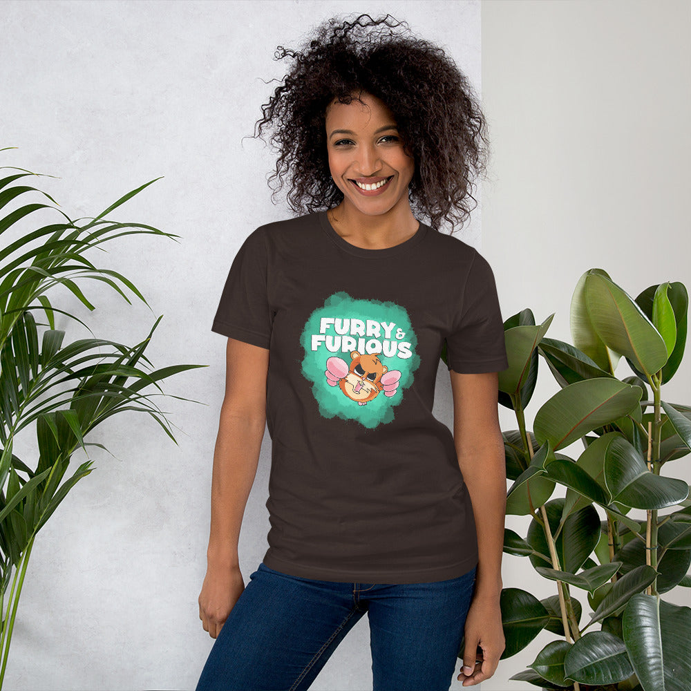 Overly Aggressive Hamster Short-sleeve unisex t-shirt Danger Bear Industries Brown S