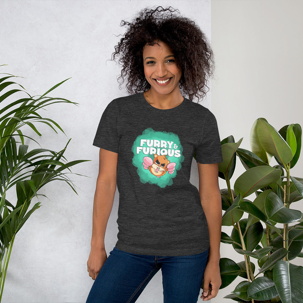 Overly Aggressive Hamster Short-sleeve unisex t-shirt Danger Bear Industries Dark Grey Heather XS
